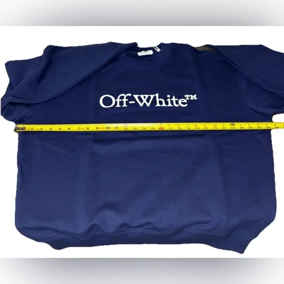 Off-White Bookish Skate Crewneck Dark Blue White Logo Sweatshirt Size M NWT COA - Picture 8 of 9
